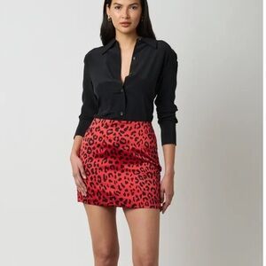 ESSENTIAL SILK SHIRT GAZPACHO AND TRUE BLACK and Miniskirt